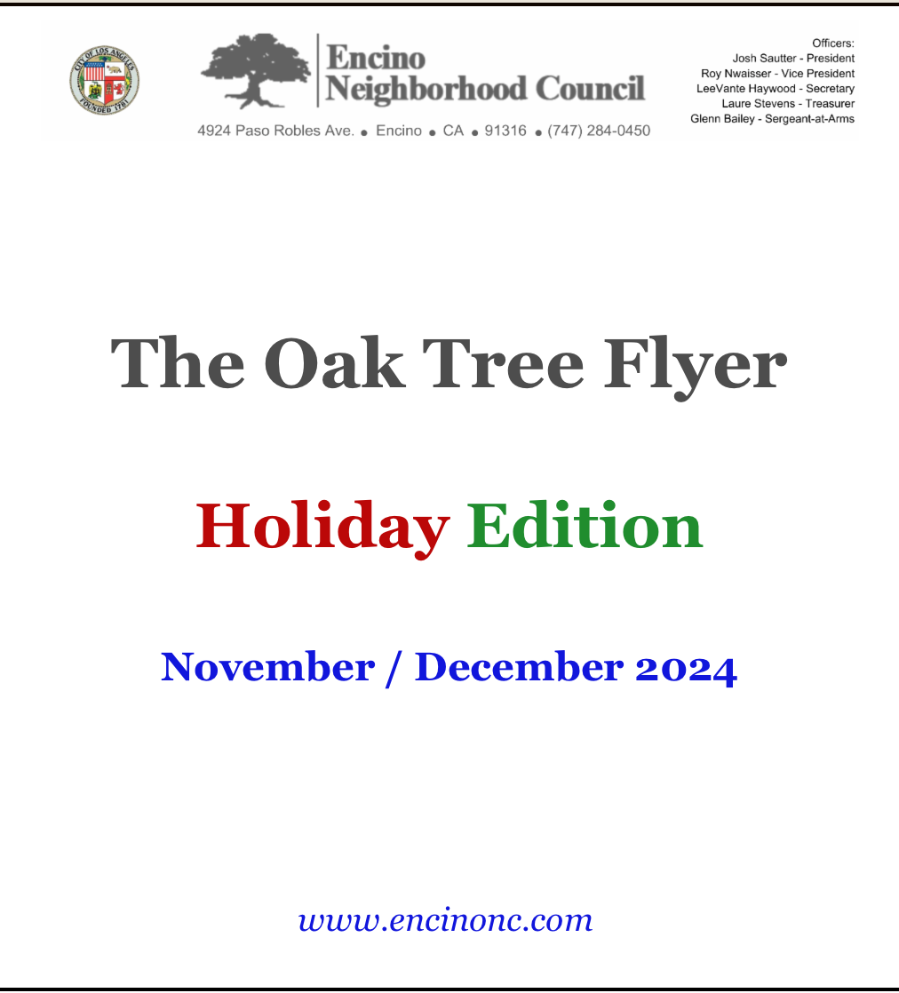 OAK TREE FLYER - HOLIDAY EDITION