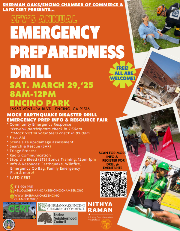 Encino Emergency Preparedness Drill on March 29