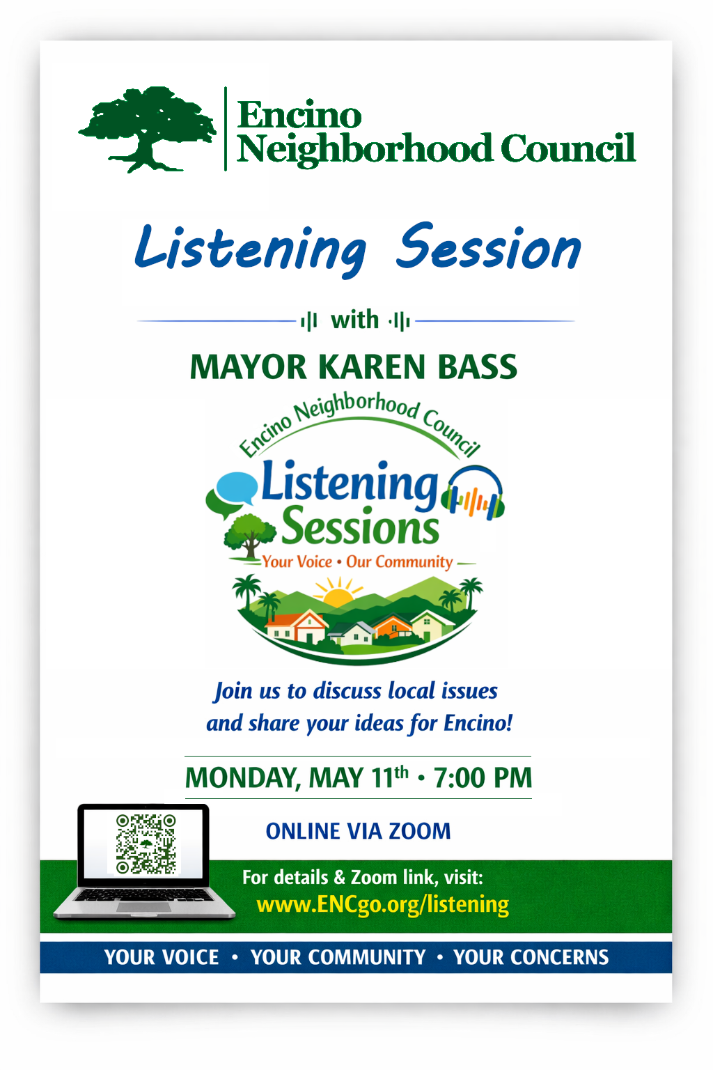 Inaugural ENC Listening Session with Mayor Karen Bass (Via Zoom)