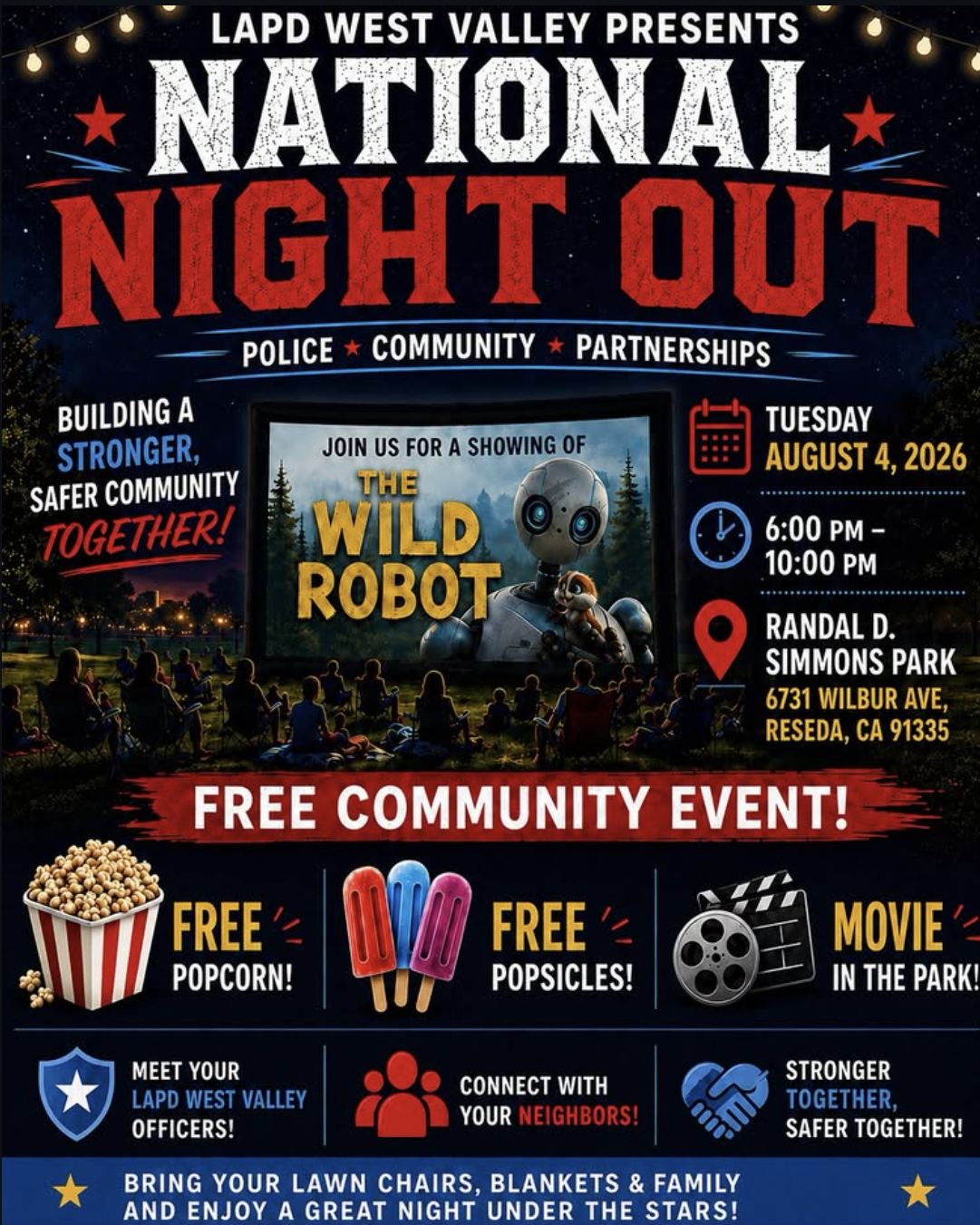 8/4/26 National Night Out Free Movie In the Park