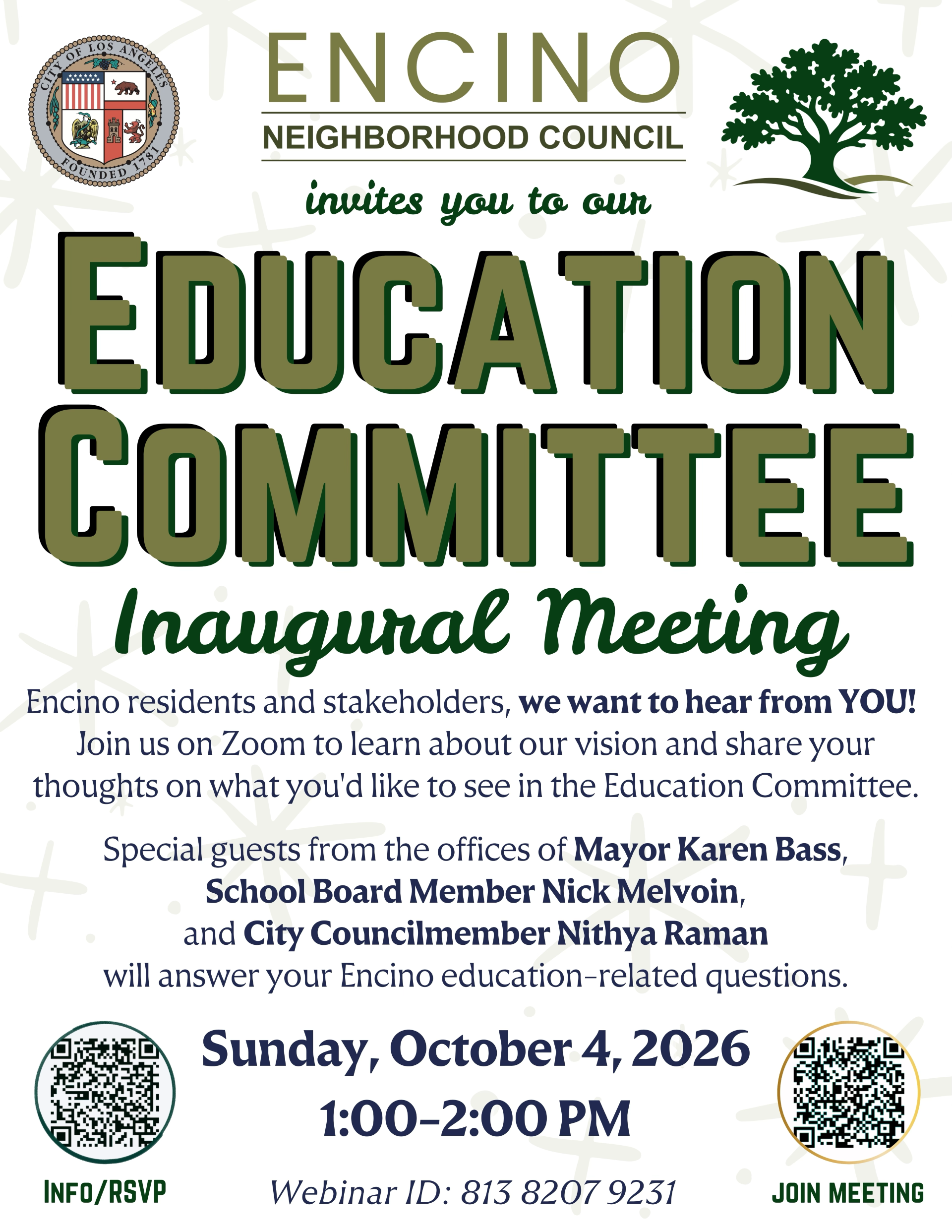 Education Committee Inaugural Meeting